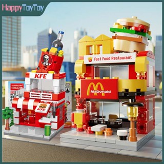 บล็อกตัวต่อของเล่น 3D ซูเปอร์มาร์เก็ต ร้าน ตัวต่อ วิวถนน รูป…