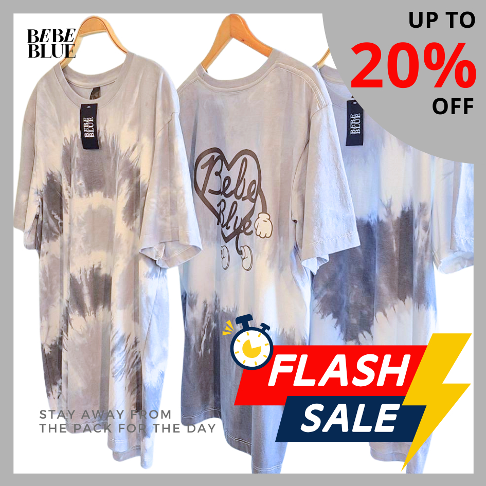 Bebeblue เสื้อมัดย้อม เสื้อครอบครัว รุ่น Smokey Grey เนื้อนุ่ม ใส่สบาย เสื้อไปทะเล เสื้อคาเฟ่