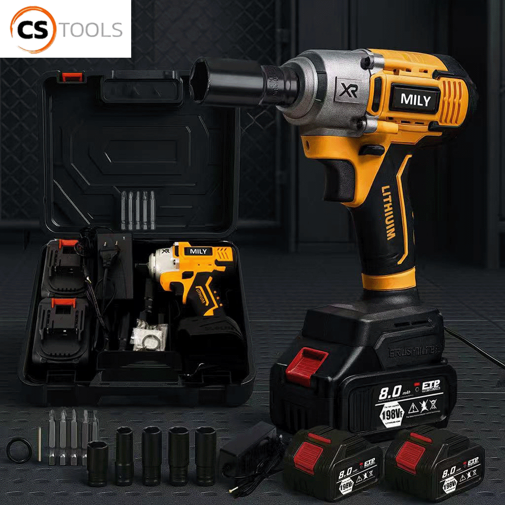 MILY บล็อกไฟฟ้า 198V บล็อกแบต บล็อกแบตเตอรี่ 2ระบบ แบตเตอรี่ อย่างดี 2ก้อน บล็อกไร้สาย บล็อกไฟฟ้าไร้