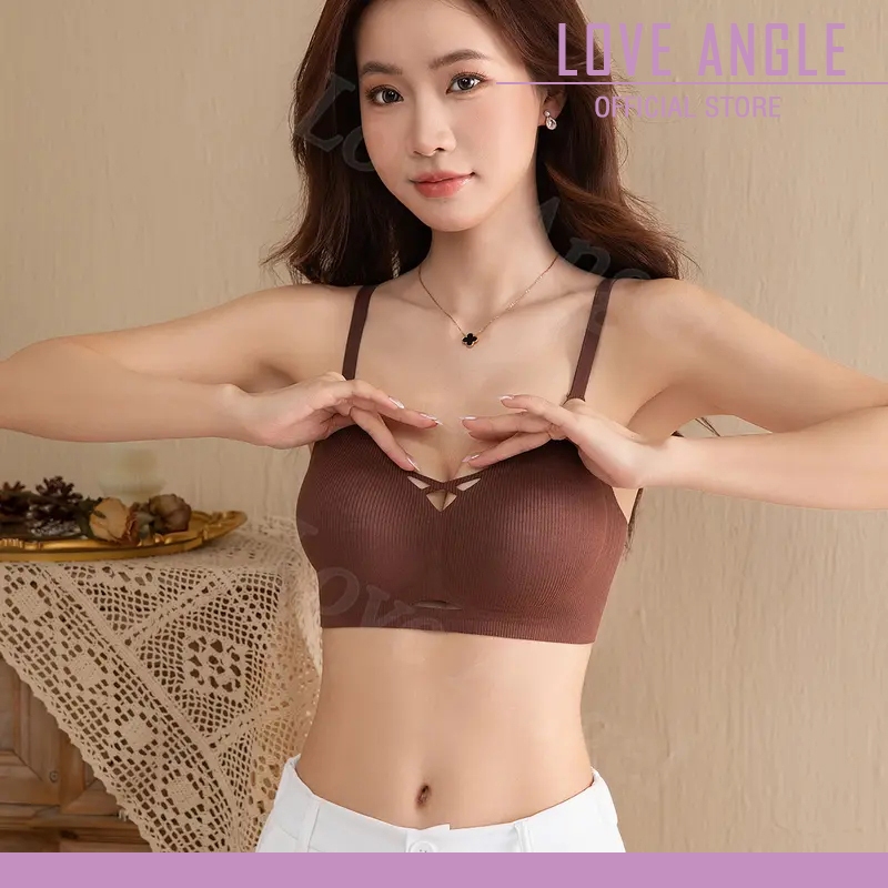 Love angel ชุดชั้นใน บรา ยกทรง ชุดชั้นในไร้โครง ไร้รอยต่อ สวมใส่สบาย บราไซซ์ใหญ่ M-4XL 689 - 3