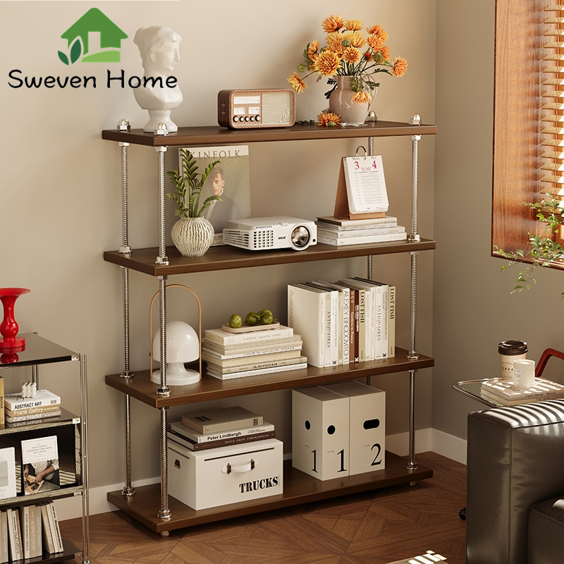 Sweven Home ชั้นวางของ ชั้นวาง ชั้นเก็บของ ตู้หนังสือ ชั้นหนังสือ 3/4/5ชั้น ชั้นวางไม้ ชั้นโชว์ของ เหมาะกับทุกที่ภายในบ้