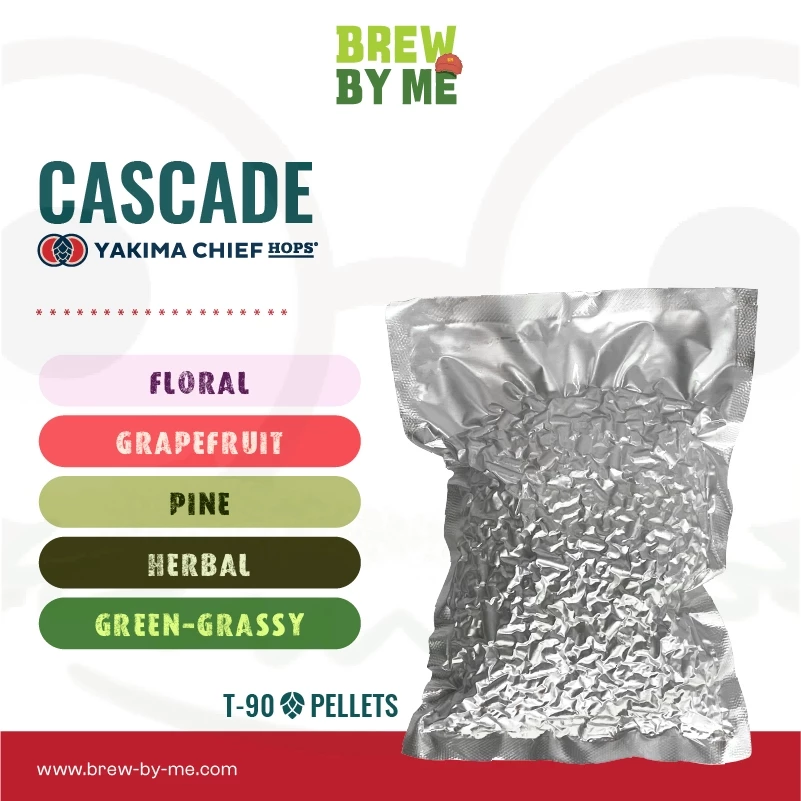 ฮอปส์ Cascade (US) PELLET HOPS (T90) โดย Yakima Chief Hops | ทำเบียร์ Homebrew