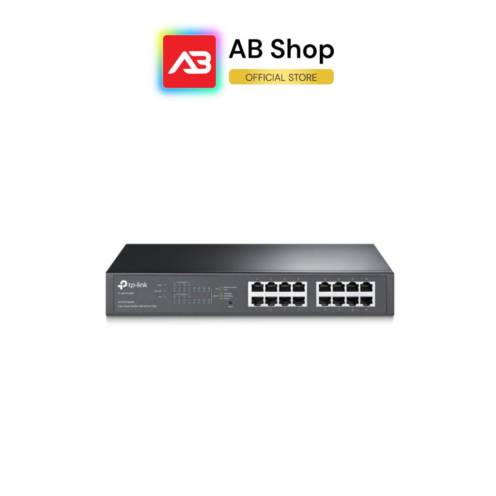 TP-Link 16-Port Gigabit Easy Smart PoE Switch with 8-Port PoE+ รุ่น TL-SG1016PE