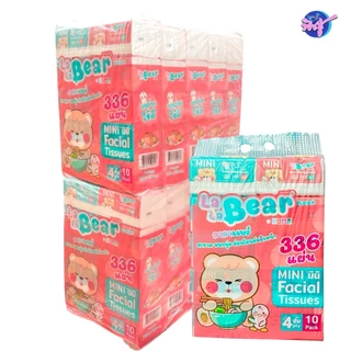 [ยกลัง] LALA BEAR กระดาษทิชชู่เช็ดปากป๊อปอัพ ลาลาแบร์ พกพา ลัง 10แพค แพค 10ห่อ หนา 4ชั้น ห่อ 336แผ่น