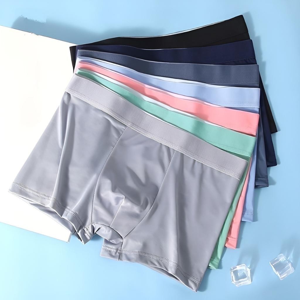 พร้อมส่ง กางเกงในผู้ชายขาสั้น Boxer ผ้านิ่มลื่น บางเบา สวมใส่สบาย ระบายอากาศ มีไซส์ใหญ่ 5 Size L-4XL