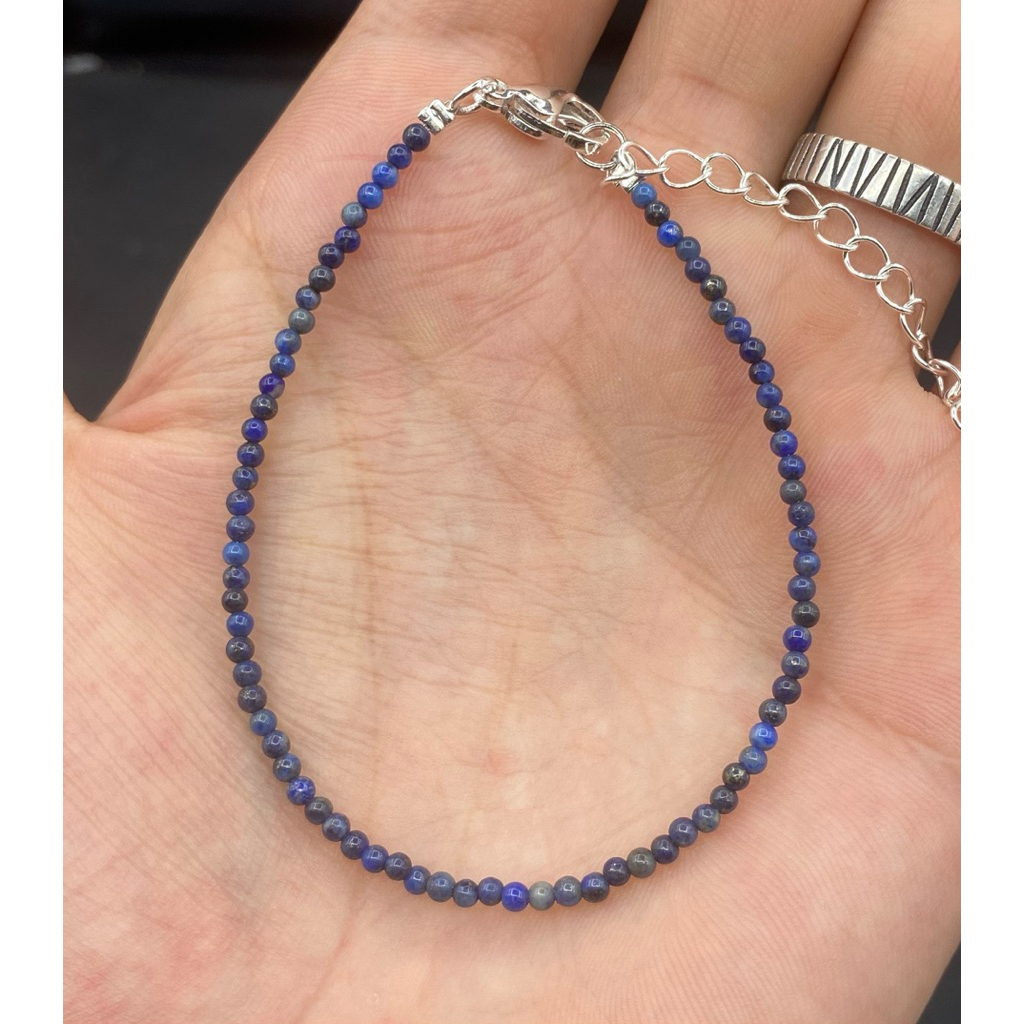 beautiful lapis lazuli beads bracelet  สร้อยข้อมือลูกปัดลาพิสลาซูลีสวยงาม