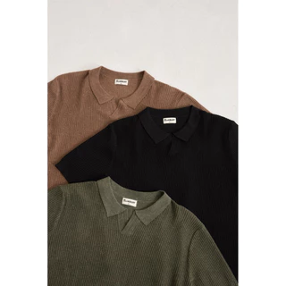 (ส่งด่วน กทม 4 ชม.) SLURBOYY Summer Premium Knit Polo เสื้อไหมพรมคอปก ลายทาง (SB0842)