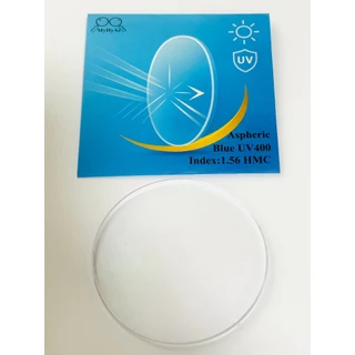 เลนส์ แว่นตา สำหรับตัดแว่น สายตาสั้น รุ่นไม่มีค่าเอียง index1.56 HMC Aspheric BlueUV400 EMI DIA70mm. โค๊ดสีเขียว