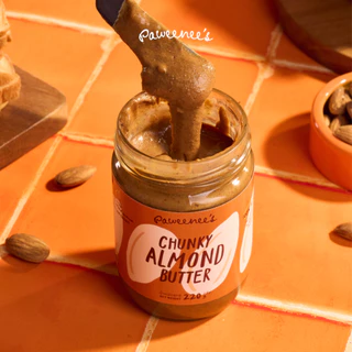 เนยถั่ว Natural Almond Butter อัลมอนด์ 100% ไม่ใส่น้ำตาล น้ำมัน เกลือ 220 g. | Paweenee’s