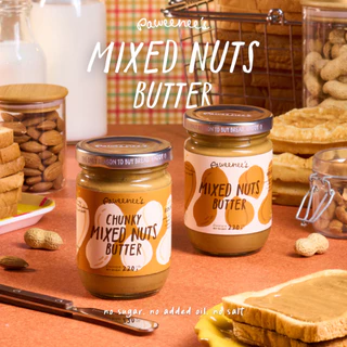 เนยถั่วรวม Mixed Nuts Butter รสธรรมชาติ ไม่ใส่นำ้ตาล น้ำมัน เกลือ 220 g. | Paweenee’s