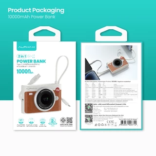 【CCC】ALPHA X 10000mAh พาวเวอร์แบงค์ รุ่นALP10-28PD Pro Power bank สายชาร์จในตัว 【รับประกัน 2 ปี】
