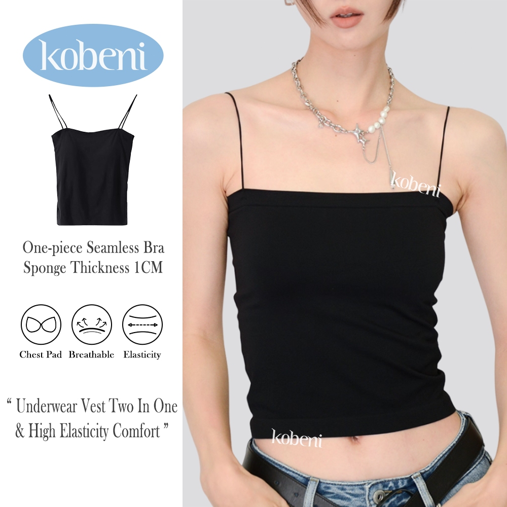⭐KOBENI⭐เสื้อกล้ามสายเดี่ยว เสื้อสายเดี่ยว มีฟองน้ำในตัว เปิดหลัง เซ็กซี่ ฟรีไซต์ ไร้ขอบ ใส่สบาย