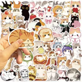 1 แพ็ก 50 ชิ้น การ์ตูน น่ารัก แมว สติ๊กเกอร์ ใช้ตกแต่งกระเป๋าเดินทาง เคสไอแพด แก้วน้ำ เคสโทรศัพท์ แล็ปท็อป กีตาร์