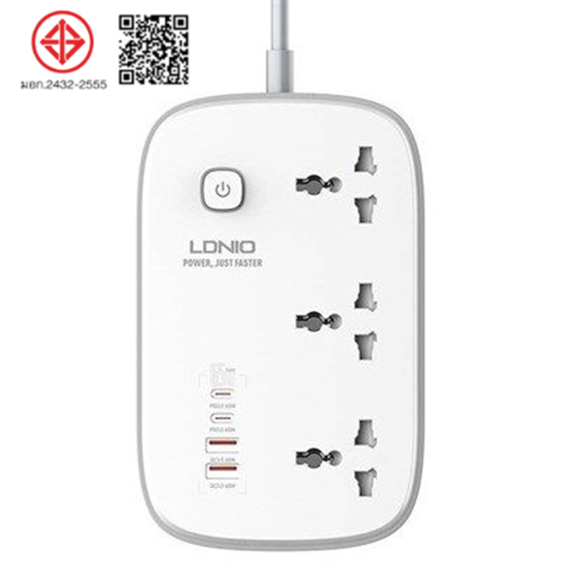 LDNIO SC3416 ปลั๊กพ่วง ปลั๊กไฟ 3Socketรองรับ65W PD3.0+60W QC3.0 Fast chargeชาร์จเร็ว กำลังไฟ 3250W-สายยาว 2เมตร SC3416 ราคา ถูกที่สุด ดีลบีเคเค แกลเลอรีภาพที่ 9