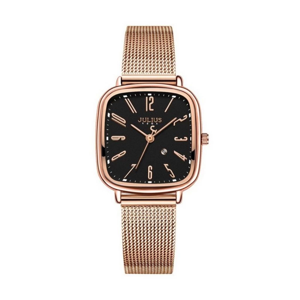 Julius นาฬิกาแฟชั่นเกาหลีของแท้ 💯% ประกันศูนย์ไทย นาฬิกาข้อมือผู้หญิง สายสแตนเลส รุ่น Ja-1514