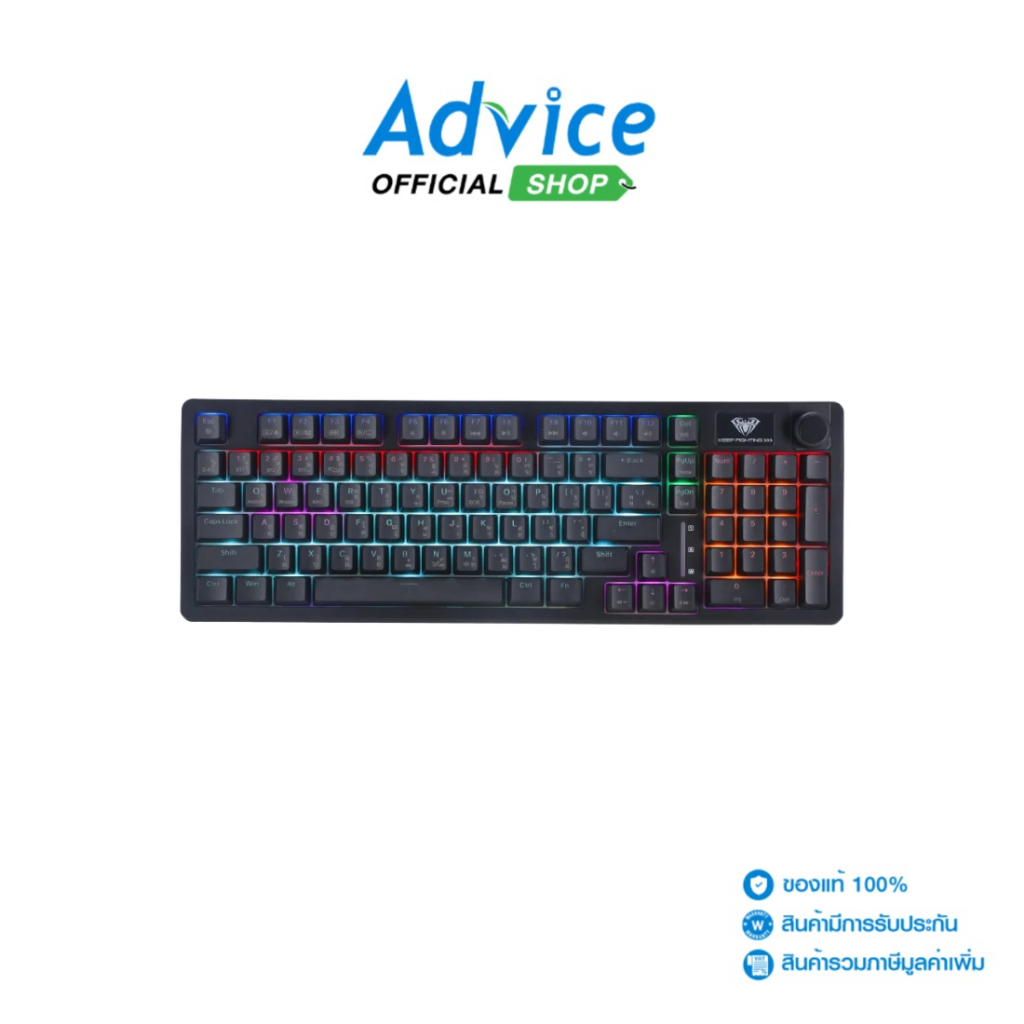 AULA KEYBOARD (คีย์บอร์ด) WIRELESS AULA S98 BLACK (RED SWITCH/BLUETOOTH) - A0171142