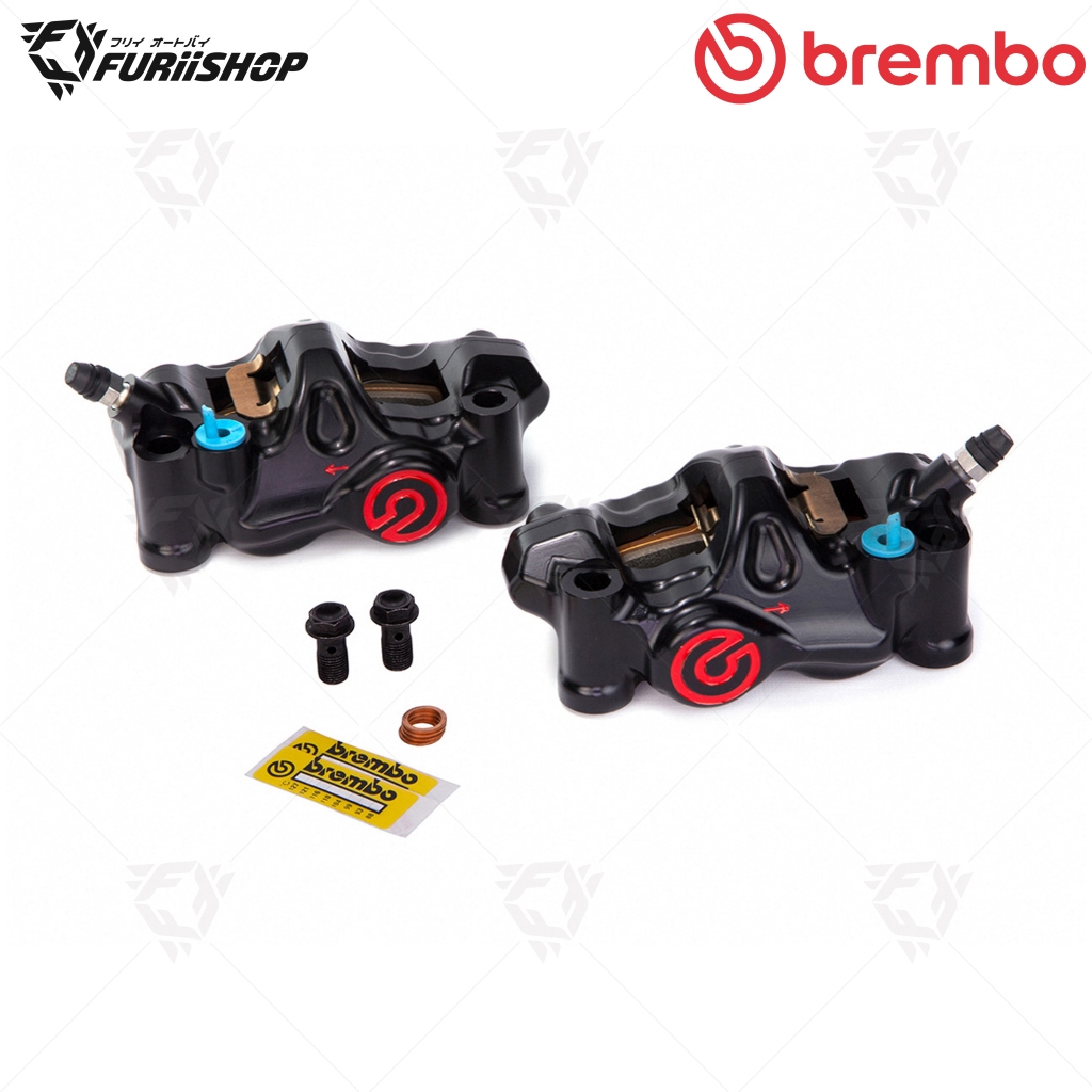 [ ชำระเต็มจำนวน ] ปั๊มเบรคล่าง Brembo Cafe 100 mm. /108 mm. ดำโลโก้แดง คู่/ข้างซ้าย