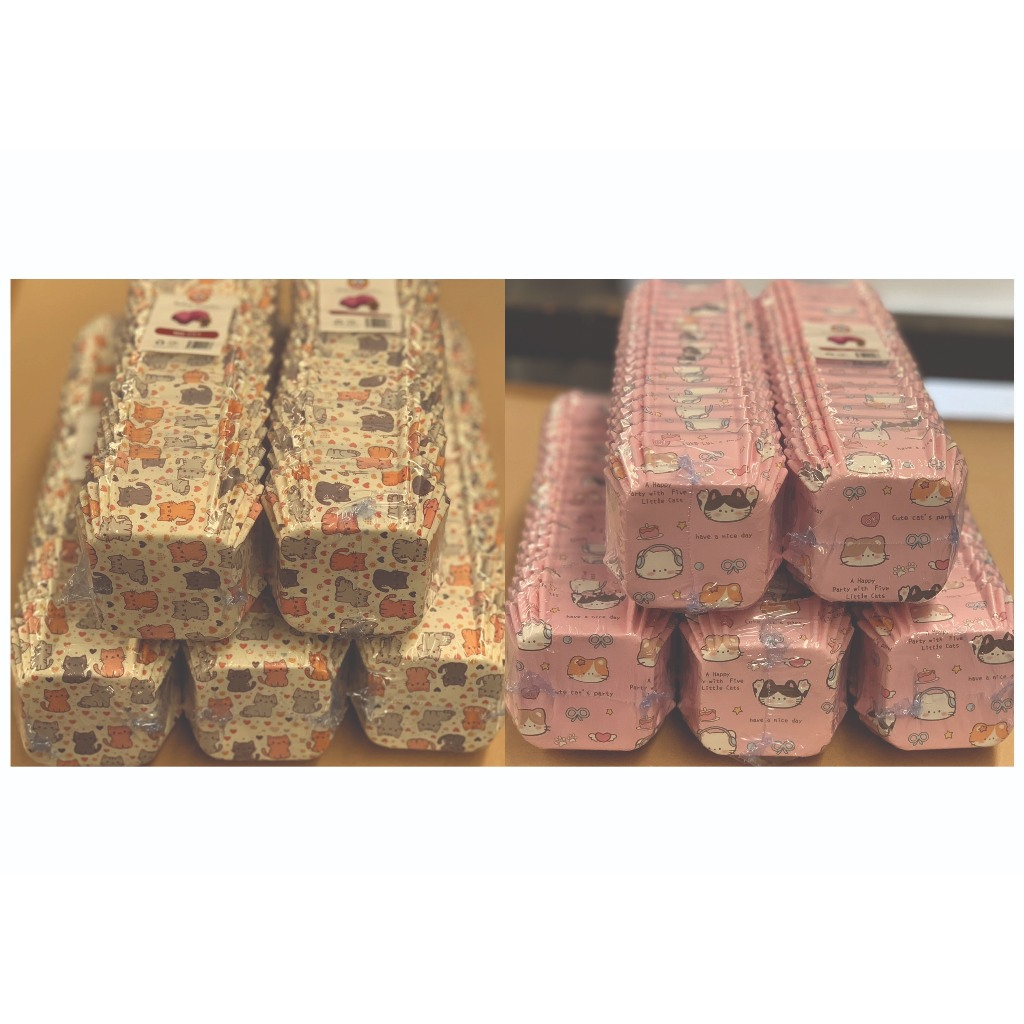 [พร้อมส่ง]ถ้วยบราวนี่สี่เหลี่ยมแบบมีลายขนาด 6*6*3cm