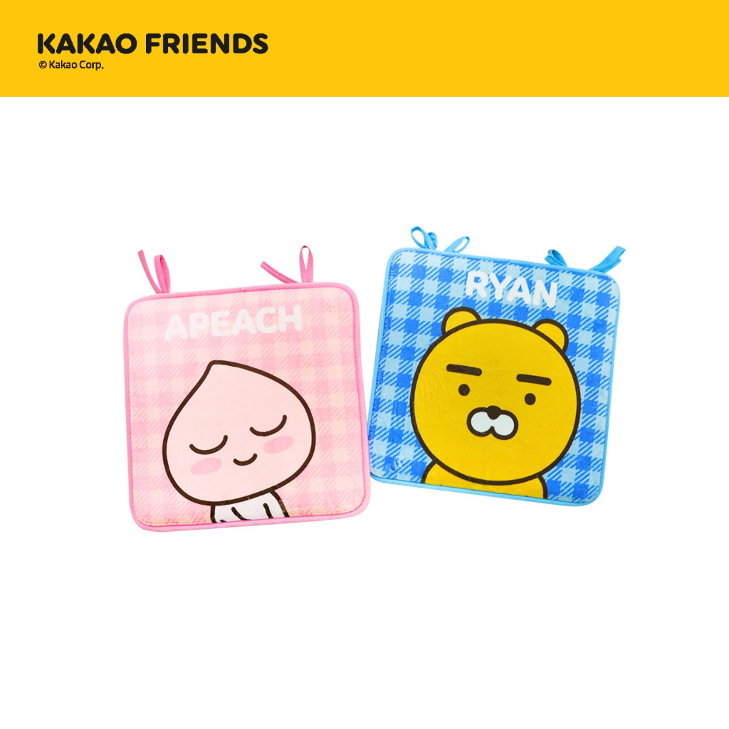 Kakao Friends เบาะรองนั่งเมมโมรี่โฟม ขนาด 16x16 นิ้ว Ryan Apeach Face