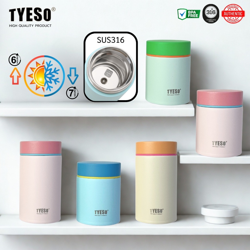 TYESO กระบอกน้ำไซส์มินิ พกพาง่าย สแตนเลส 316 ใช้งานได้ทั้งร้อนและเย็น ฝาปิดสนิทไม่รั่วซึม