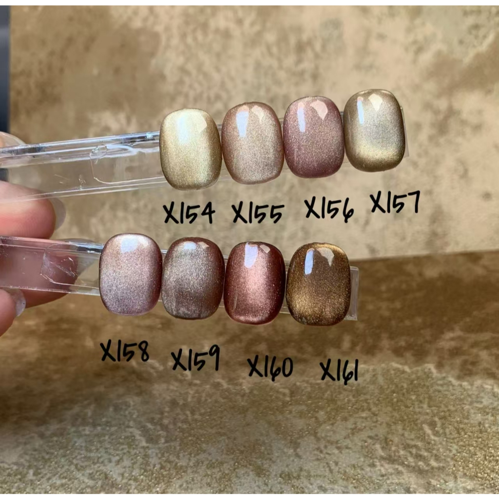 สีทาเล็บเจล สีเงาสวย ไล่เฉดสีทอง 8 สี (แยกขวดได้) ติดทนนาน สินค้าคุณภาพดี ขนาด 15 ml.