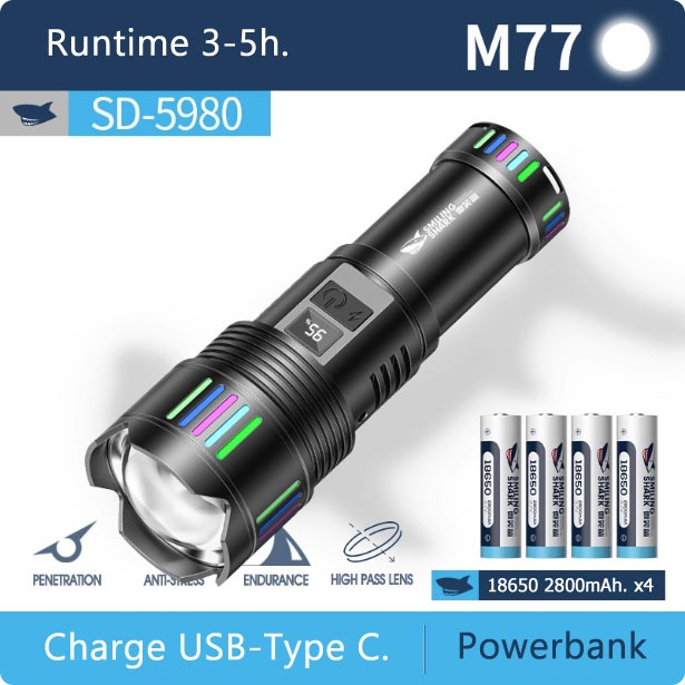 ไฟฉายแรงสูง SMILING SHARK SD-5980