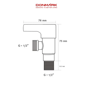 Donmark วาล์วต่อฝักบัว ด้ามปัด สีซาติน รุ่น RS-2421