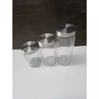 โหลแก้วใสฝาสแตนเลส ทรงกลม ดีไซน์มินิมอล 1,100 ml. / 1,800 ml./ 2,100 ml.(จัดส่งจากไทย)