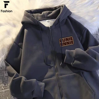 แจ็กเก็ตสเวตเตอร์ฮู้ดคู่ zip unisex ใส่สบาย เนื้อผ้านุ่ม หลวมพอดีตัว สไตล์เกาหลี เหมาะสำหรับผู้หญิง ผู้ชาย