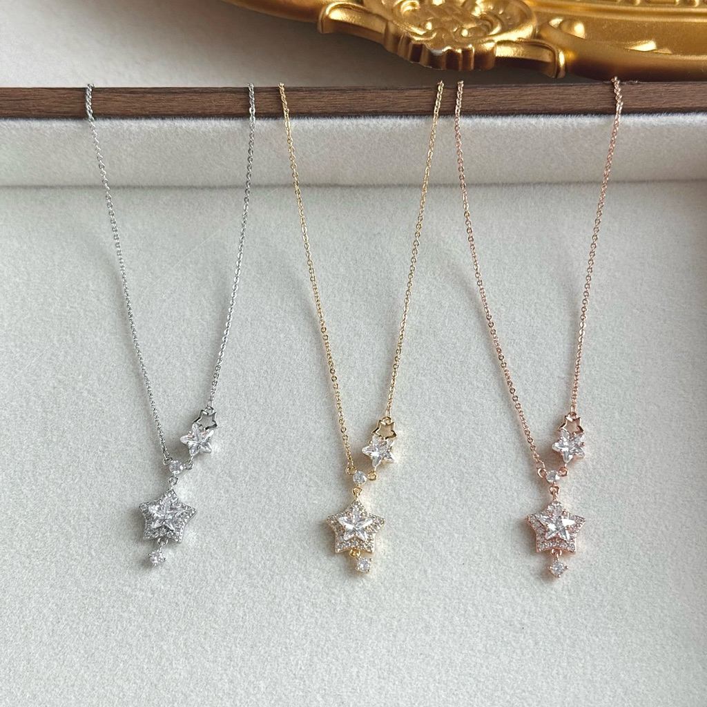 Socrush.bkk | FALLING STAR necklace | SN-014 | สร้อยคอดาว จี้ดาว จี้เพชร