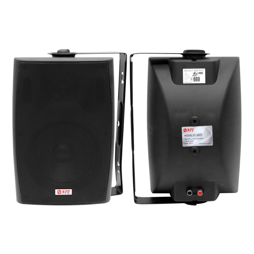 ลำโพงติดผนัง6นิ้ว แบบลายน์ NPE รุ่น FL602t (ราคาต่อคู่ พร้อมขาแขวน)