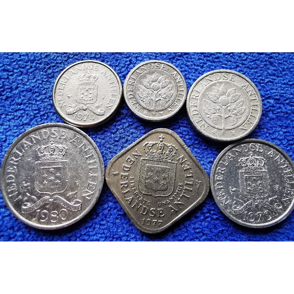 เหรียญ​แอนติเลส Antilles(ภายใต้​Netherlands), ชุด​หายาก 6  เหรียญ​, #068, ใช้แล้ว​