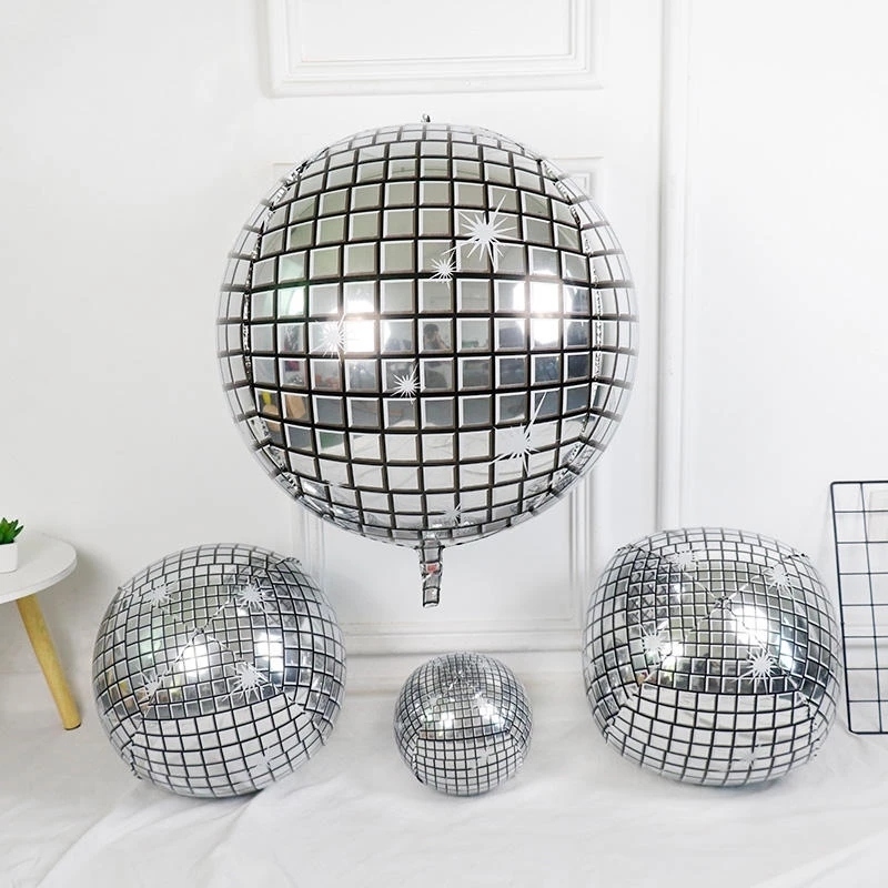 Disco balloons ลูกโป่งดิสโก้ ลูกโป่งกลม 4D ขนาด 22 นิ้ว ลูกโป่ง ฟอยล์กลม ลูกโป่งตกแต่ง ลูกโป่ง ฟอยล์ตกแต่ง