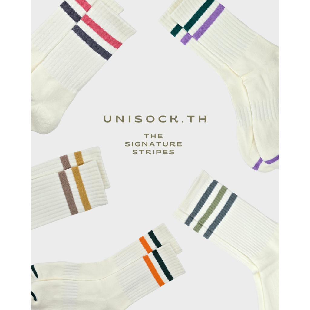 UNISOCK.TH The Signature Stripes ถุงเท้าลายทางซิกเนเจอร์ - UNISOCK.TH | ถุงเท้าข้อยาว