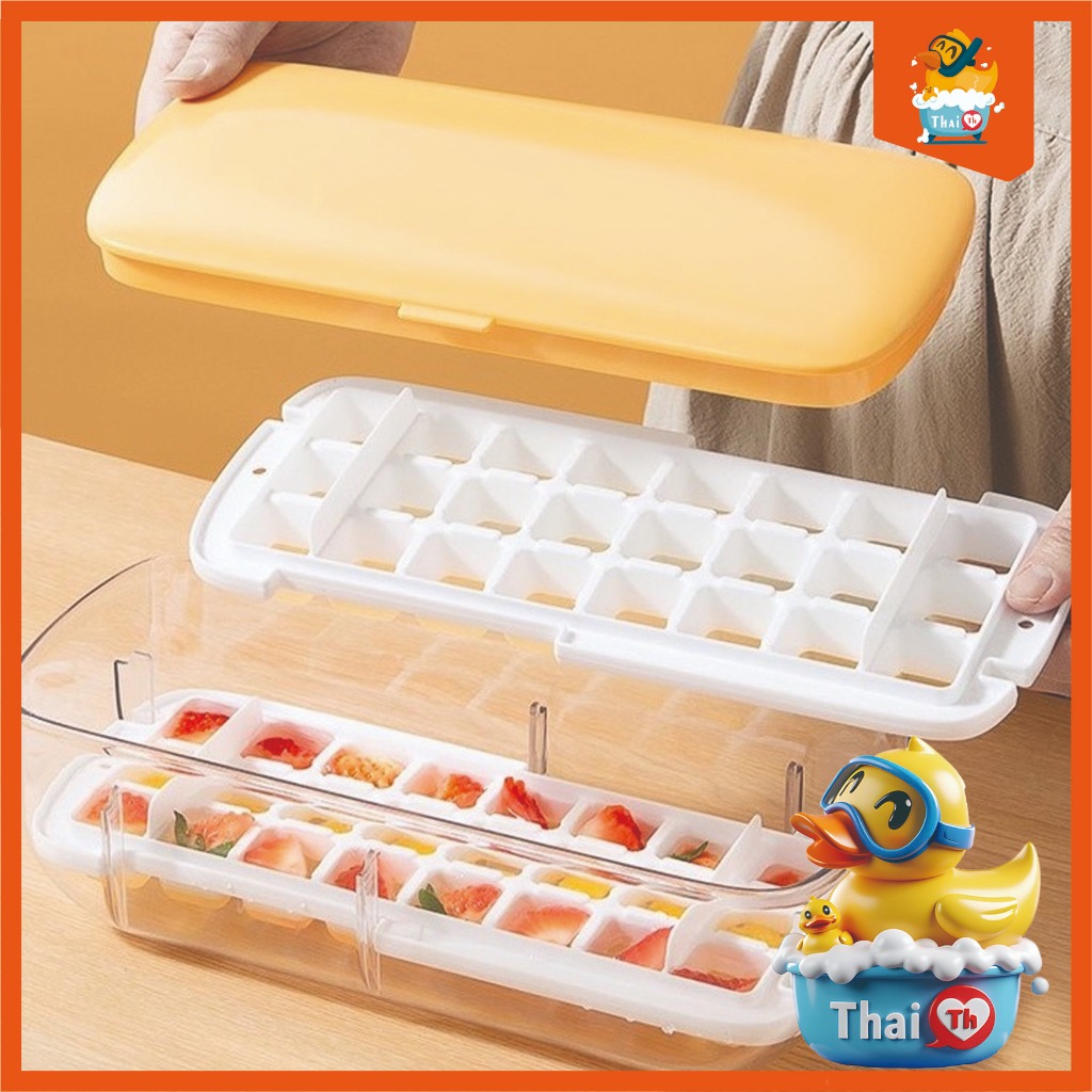 Thai.th ที่ทำน้ำแข็ง ถาดน้ำแข็ง 2ชั้น แม่พิมพ์ (แถมฟรีที่ตัดน้ำแข็ง)  มีราคาส่ง ICE24