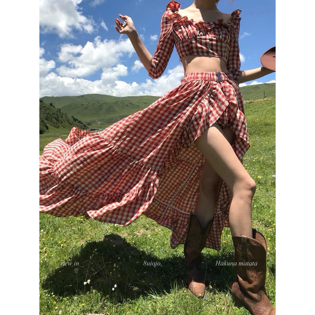 (Pre-order) 8uioio red gingham set
