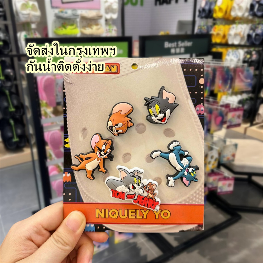 jibbitz crocs แมวและหนู ของแท้ DIY jibitz Shoes Charms คุณภาพสูง