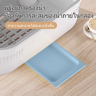 ที่คว่ำจานทรงโค้งมน กล่องเก็บจาน ที่เก็บจานอเนกประสงค์ 2 สีให้เลือก วัสดุ PPเพื่อสุขภาพ (มีฝาปิด) ห่างจากฝุ่น