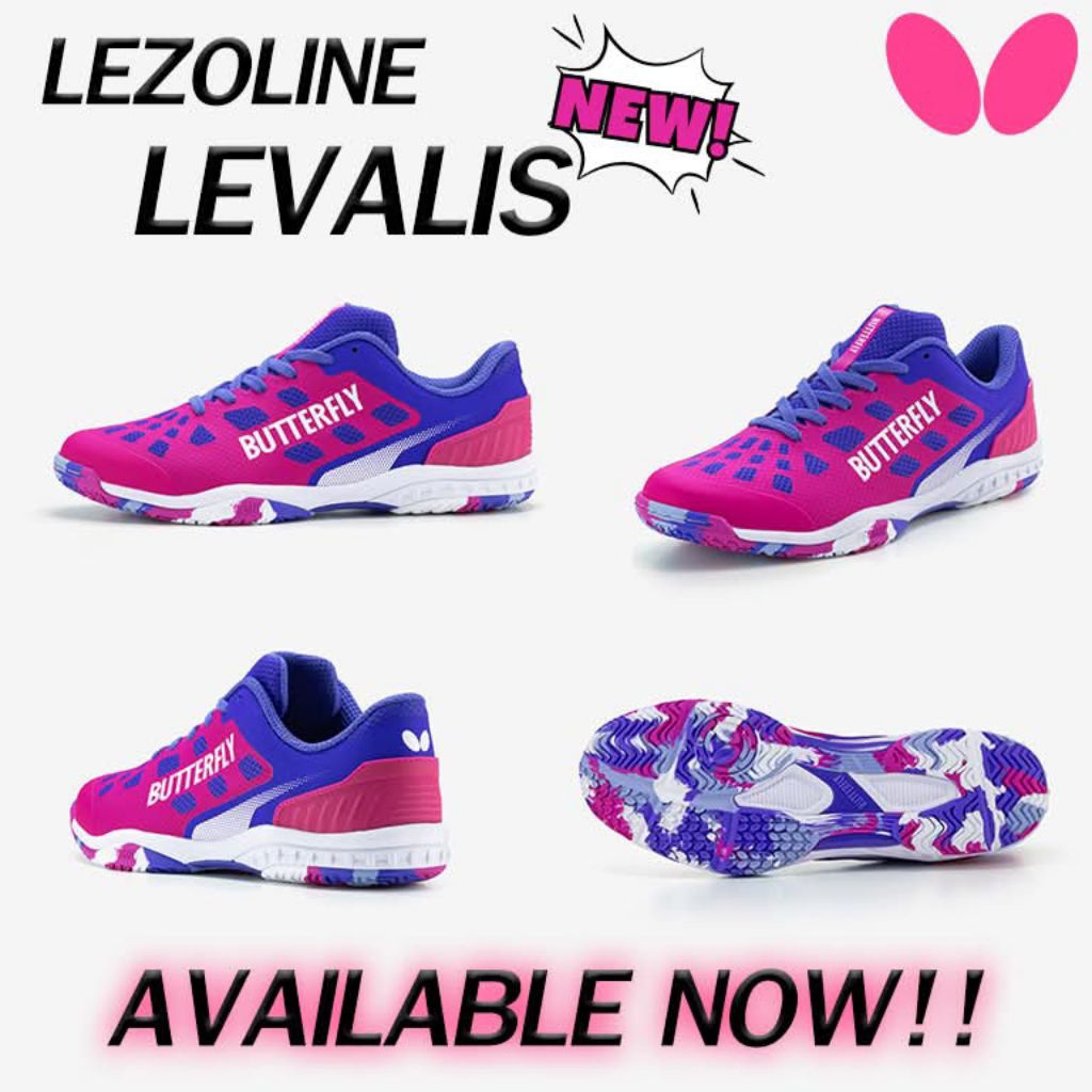รองเท้าปิงปอง Butterfly Lezoline Levalis  สีม่วงใหม่ล่าสุดของแท้ 100%