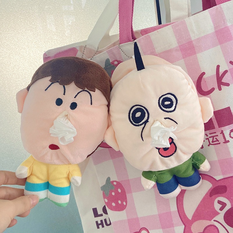 พกพาสะดวก กระเป๋าใส่ทิชชู่（สูง 21CM）ตุ๊กตาการ์ตูนน่ารัก กล่องกระดาษทิชชู่ กล่องทิชช สะดวกในการสกัด