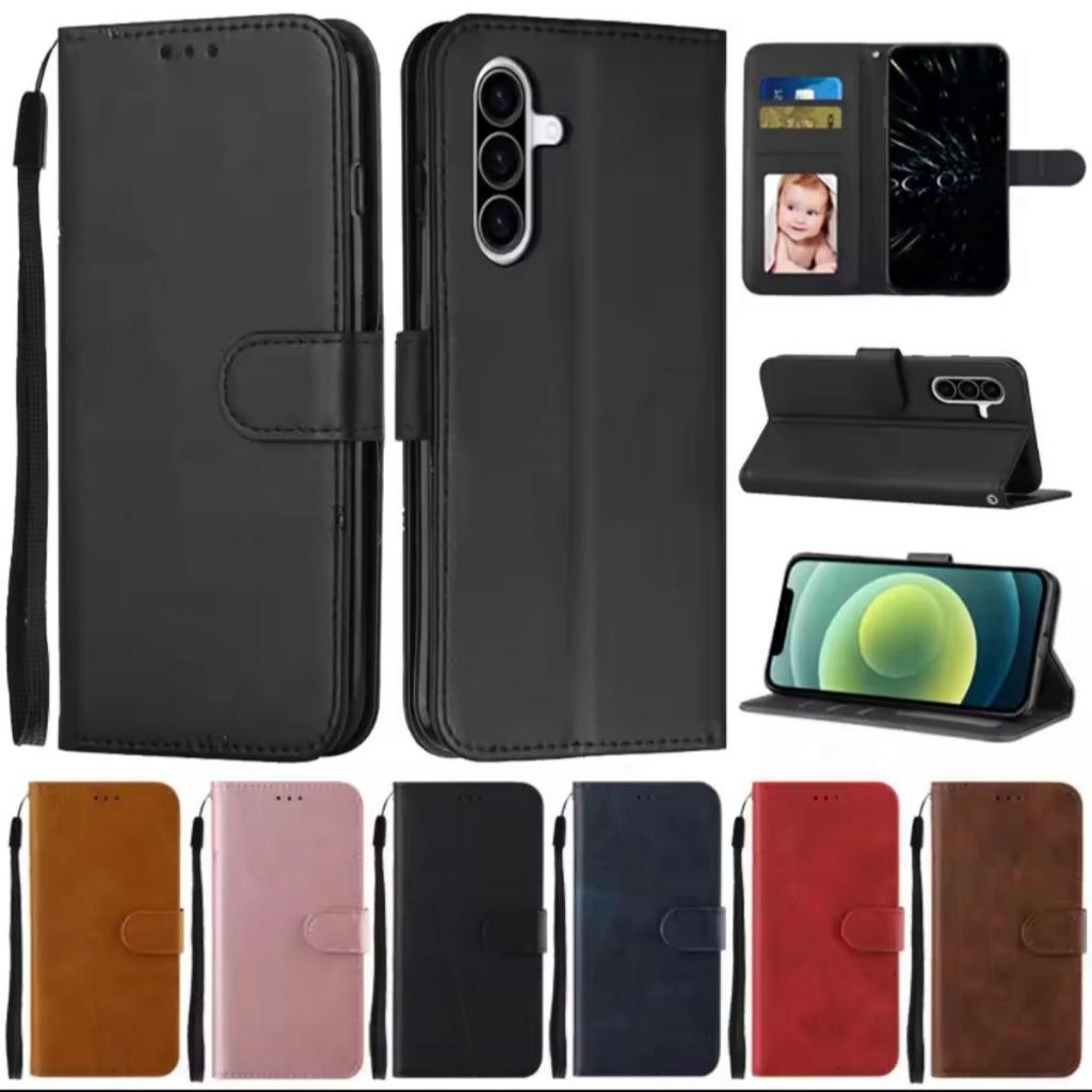 เคสฝาพับ แม่เหล็กกระเป๋าหนัง สำหรับ Samsung A17 A07 A57 A37 กันกระแทกฝาพับเปิดปิด กระดุมล็อค มีช่องใส่นามบัตร