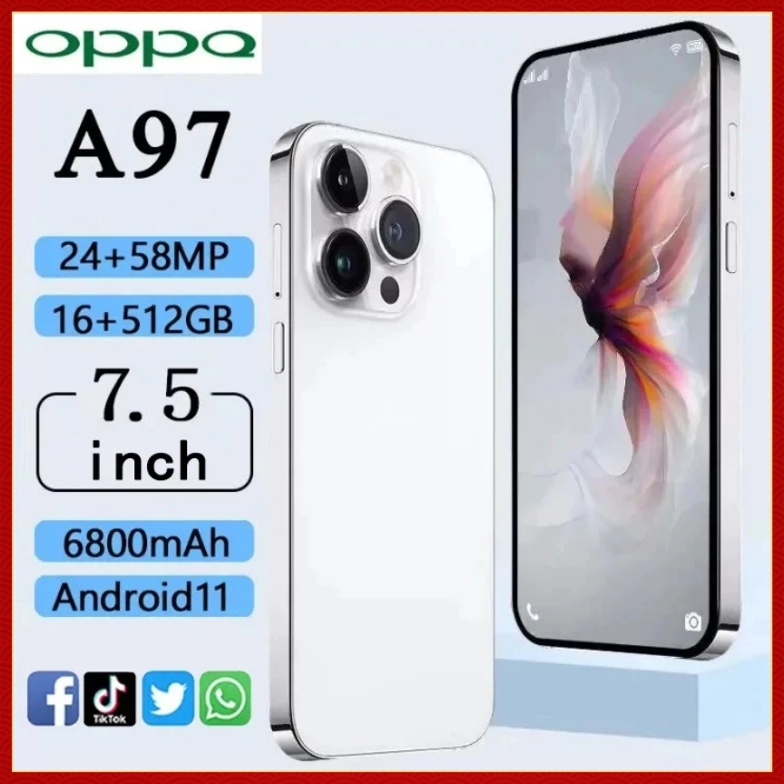 สมาร์ทโฟน OPPO A97 รองรับ 2 ซิม หน้าจอ 7.5 นิ้ว 16GB+512GB 6800mAh Android 5G รับประกัน 1 ปี COD