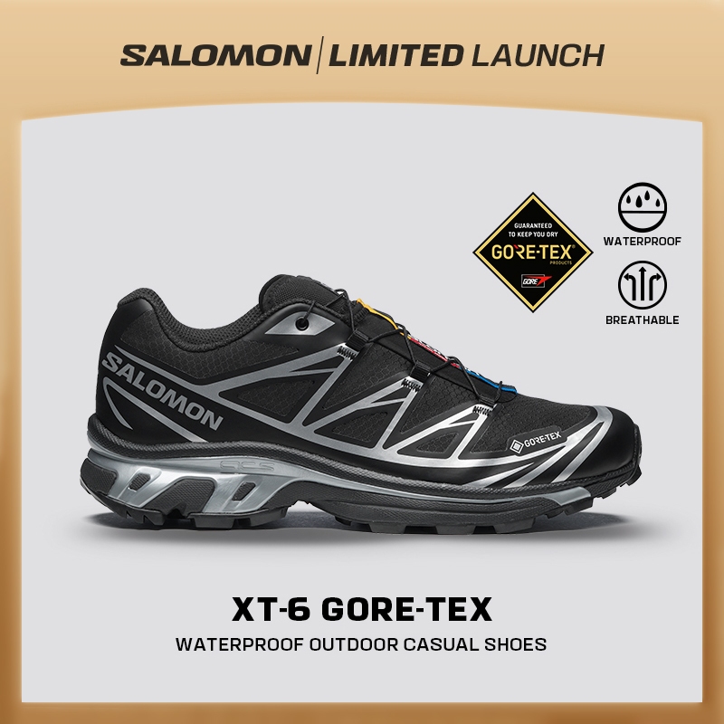 [Limited Launch] SALOMON XT-6 GORE-TEX Black Silver Unisex Sportstyle Sneakers รองเท้าสนีกเกอร์ L47450600 Official Store