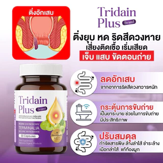 สูตรใหม่ ทริเดียน พลัส Tridain Plus (ริดสีดวง) 1 กระปุก 30 แคปซูล ช่วยเรื่องขับถ่าย ปรับลำไส้