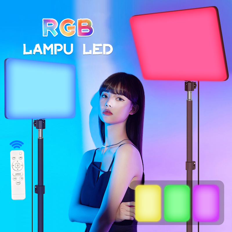 แผงไฟ LED 6/8นิ้ว ชุดไฟถ่ายวิดีโอ ฟิลเตอร์มี4สี ไฟถ่ายรูป ไฟเสริมสว่าง ไฟสตรีมสด โคมไฟเสริม พร้อมขาตั้ง