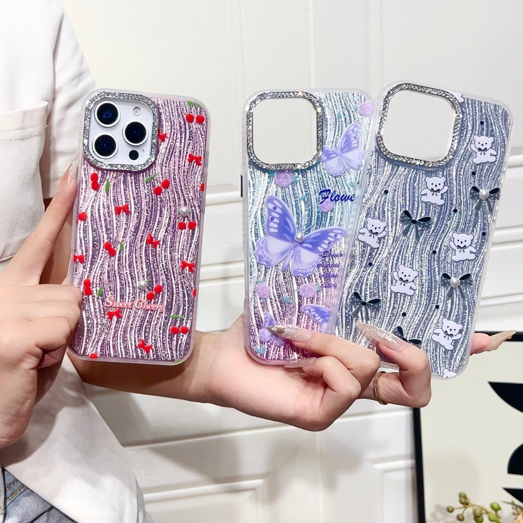 เคส สำหรับรุ่น Xiaomi Redmi A5 14C Poco C71 C75   เคสโฮโลแกรม กล้องขอบเพชร สกรีนลาย สไตล์สวยหรู ลายสวย ขอบใส กันกระแทก