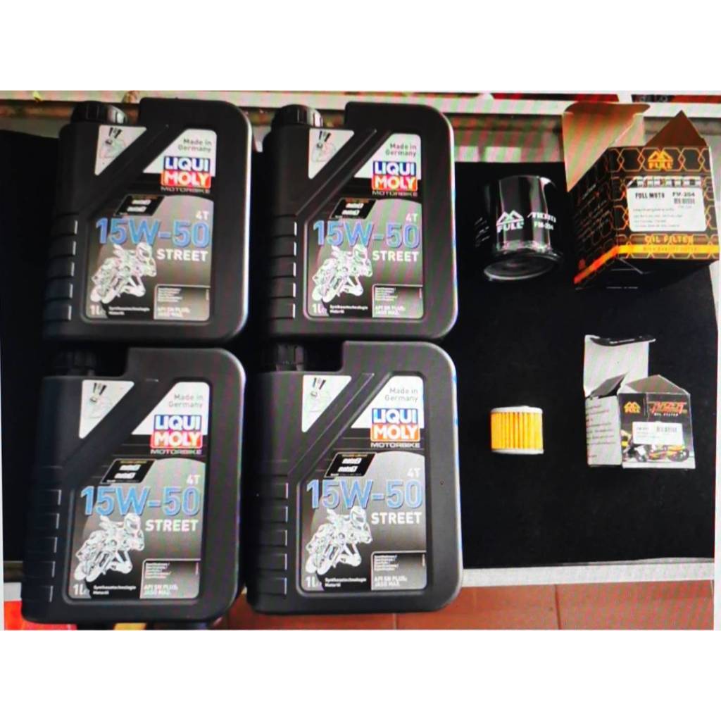 ชุดถ่ายน้ำมันเครื่อง LIQUI MOLY 15W-50 4 ลิตร ฟรีกรอง FM204+FR-117  HONDA  NC700X  X-ADV 750  NC750X