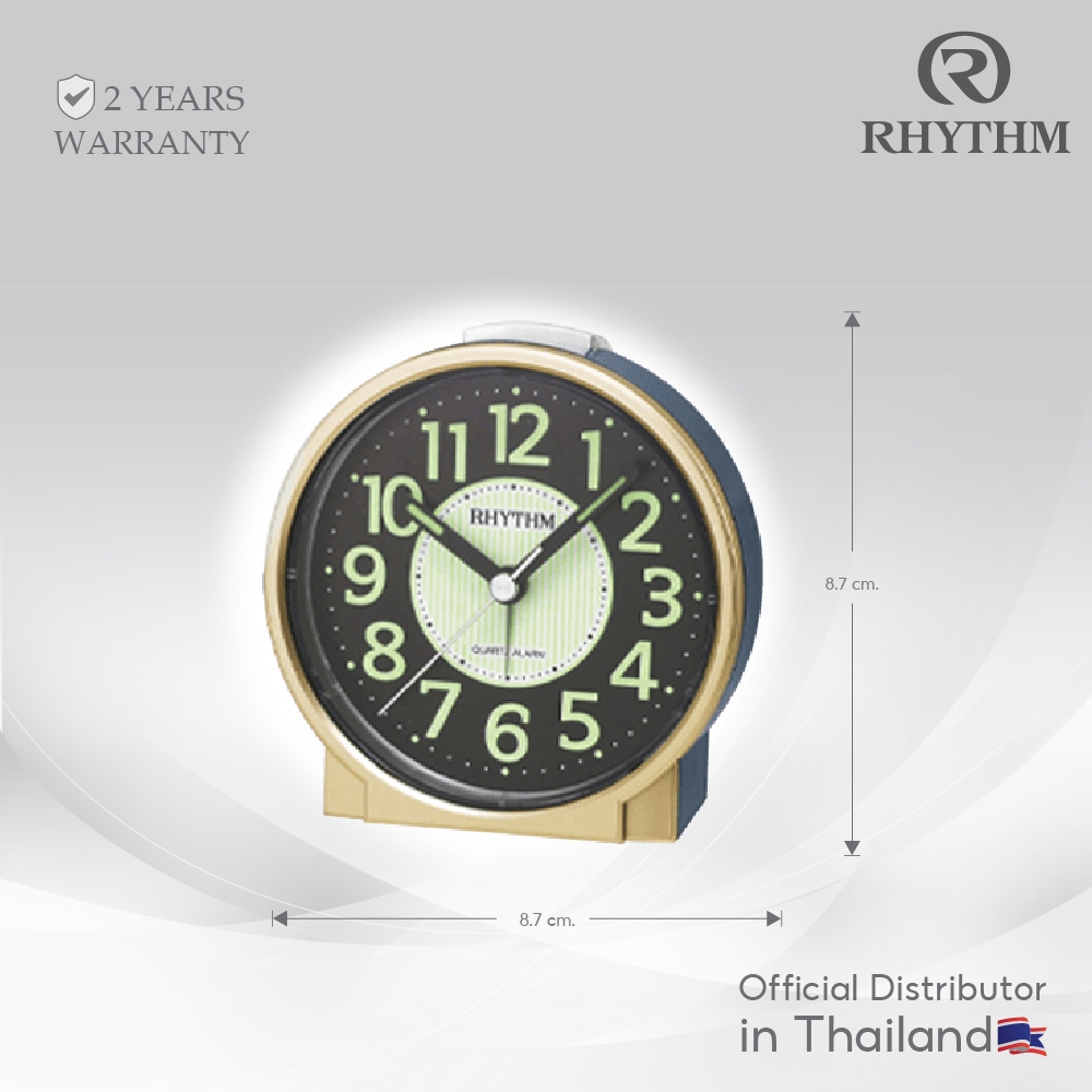 นาฬิกาตั้งโต๊ะ RHYTHM นาฬิกาปลุกตั้งโต๊ะ เสียงปลุกดังขึ้นเรื่อยๆ ฐานกว้าง 8.7 ซม.-CRE225NR
