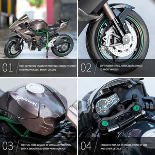 T-ONE 1:10 Kawasaki Ninja H2R รถจักรยานยนต์ Diecast รุ่นรถของเล่นรถคอลเลกชันของขวัญสําหรับเด็ก Boy Gir