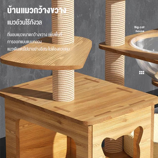 คอนโดแมวใหญ่ งานไม้ทั้งหลัง บ้านแมว แข็งแรงไม่สั่นไหว เหมาะสำหรับเลี้ยงน้องแมว4-6ตัว คอนโดแมวไม้จริง คอนโดแมวไม้ยางพารา